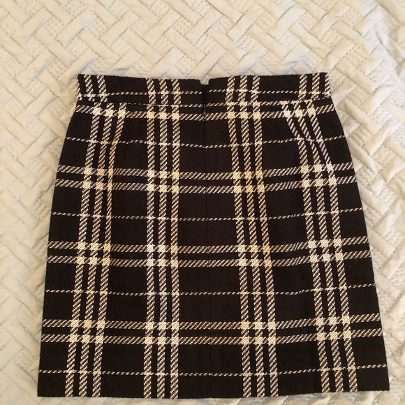Black and white plaid jcrew skirt with tags size 0 - Picture 3 of 4